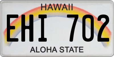 HI license plate EHI702