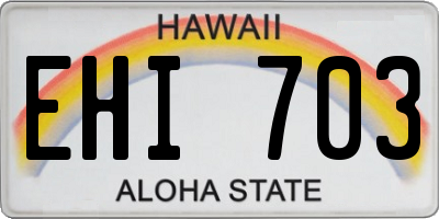 HI license plate EHI703