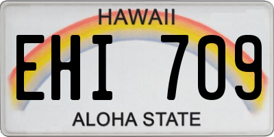 HI license plate EHI709