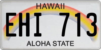 HI license plate EHI713