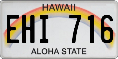 HI license plate EHI716