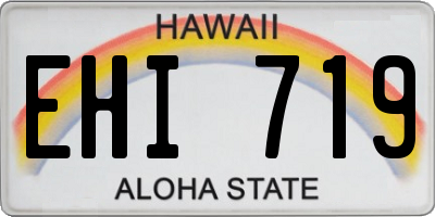 HI license plate EHI719