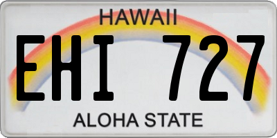HI license plate EHI727