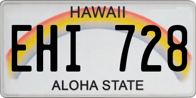 HI license plate EHI728