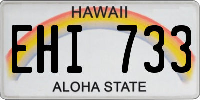HI license plate EHI733
