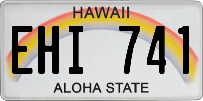HI license plate EHI741