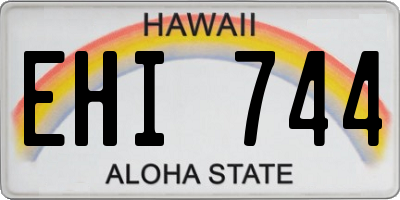 HI license plate EHI744