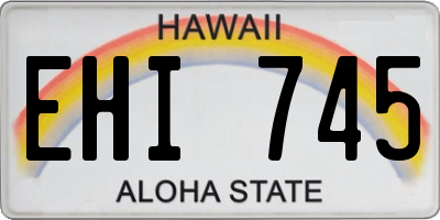 HI license plate EHI745