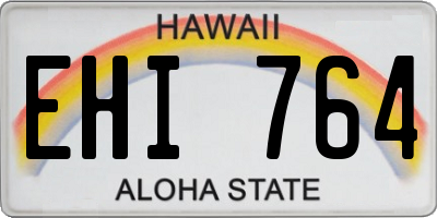 HI license plate EHI764