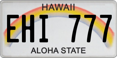 HI license plate EHI777