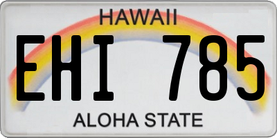HI license plate EHI785
