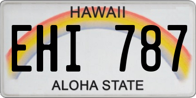 HI license plate EHI787