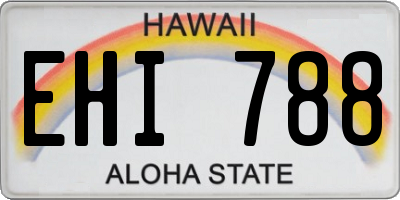 HI license plate EHI788