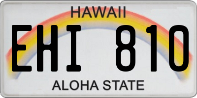 HI license plate EHI810