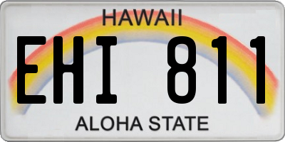 HI license plate EHI811