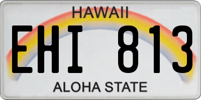 HI license plate EHI813