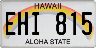 HI license plate EHI815
