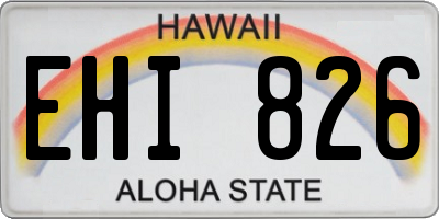 HI license plate EHI826