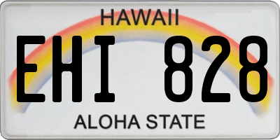 HI license plate EHI828