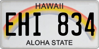 HI license plate EHI834
