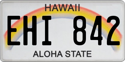 HI license plate EHI842