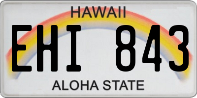 HI license plate EHI843