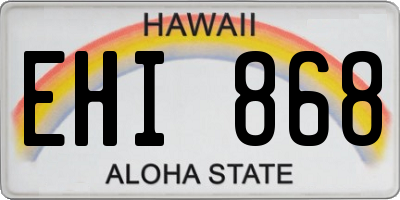HI license plate EHI868