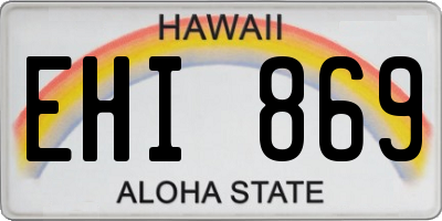 HI license plate EHI869