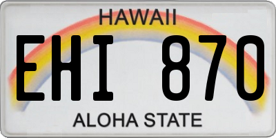 HI license plate EHI870