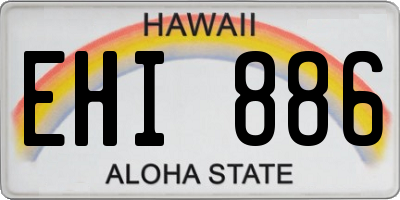 HI license plate EHI886