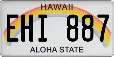 HI license plate EHI887