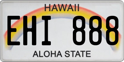 HI license plate EHI888