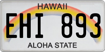 HI license plate EHI893