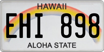 HI license plate EHI898