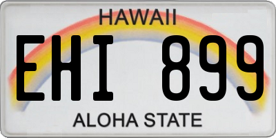 HI license plate EHI899