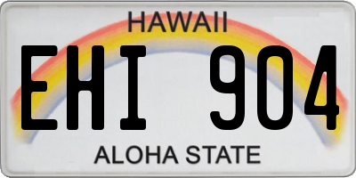 HI license plate EHI904