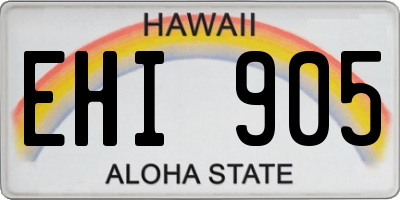 HI license plate EHI905
