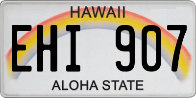 HI license plate EHI907