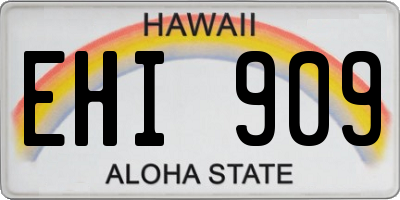 HI license plate EHI909