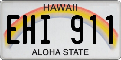 HI license plate EHI911