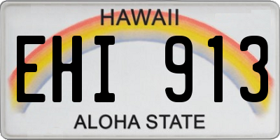 HI license plate EHI913