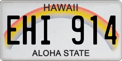 HI license plate EHI914