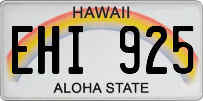 HI license plate EHI925