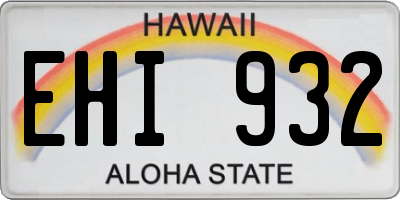 HI license plate EHI932