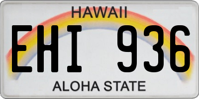 HI license plate EHI936