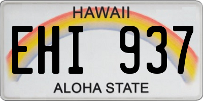 HI license plate EHI937