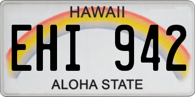 HI license plate EHI942