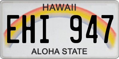 HI license plate EHI947