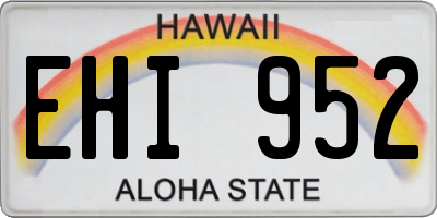 HI license plate EHI952