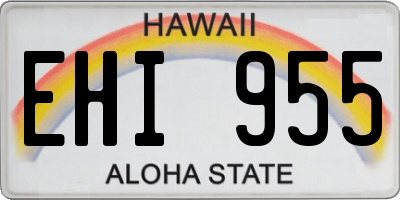 HI license plate EHI955